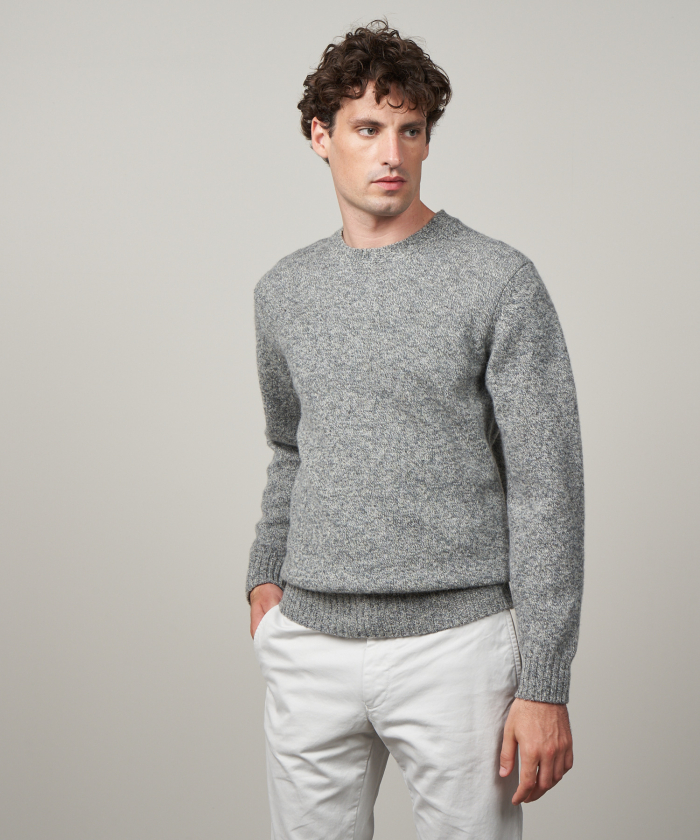 Grey shetland wool sweater