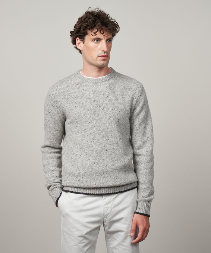 Grey marl donegal wool sweater