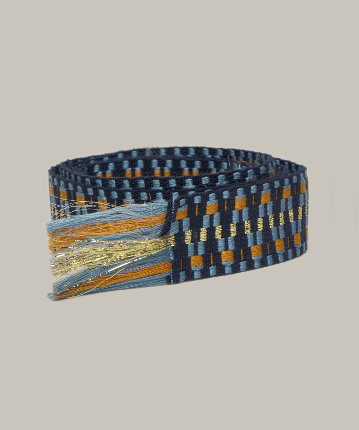Navy blue & gold woven Alona belt