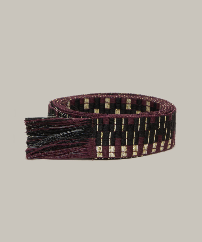 Black & wine woven Alona belt
