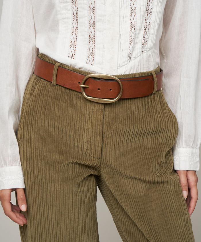 Brown leather Angus belt