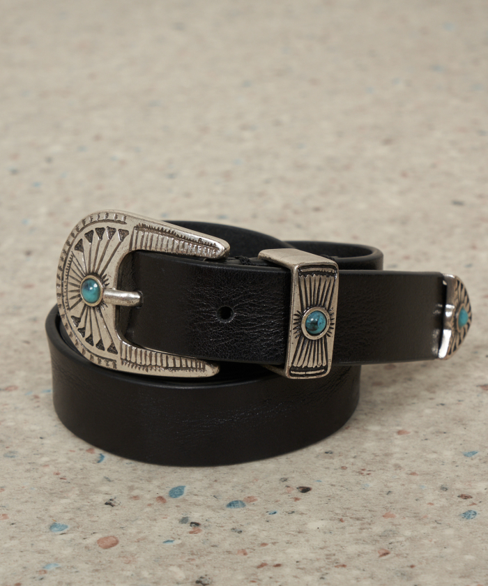 Black leather Aude belt