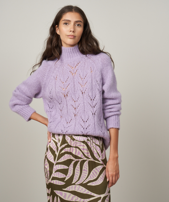 Lavender alpaca Mykasa sweater