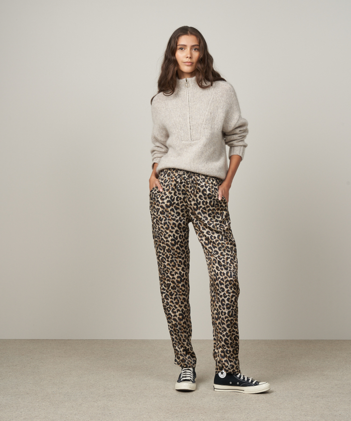 White leopard Perline trousers