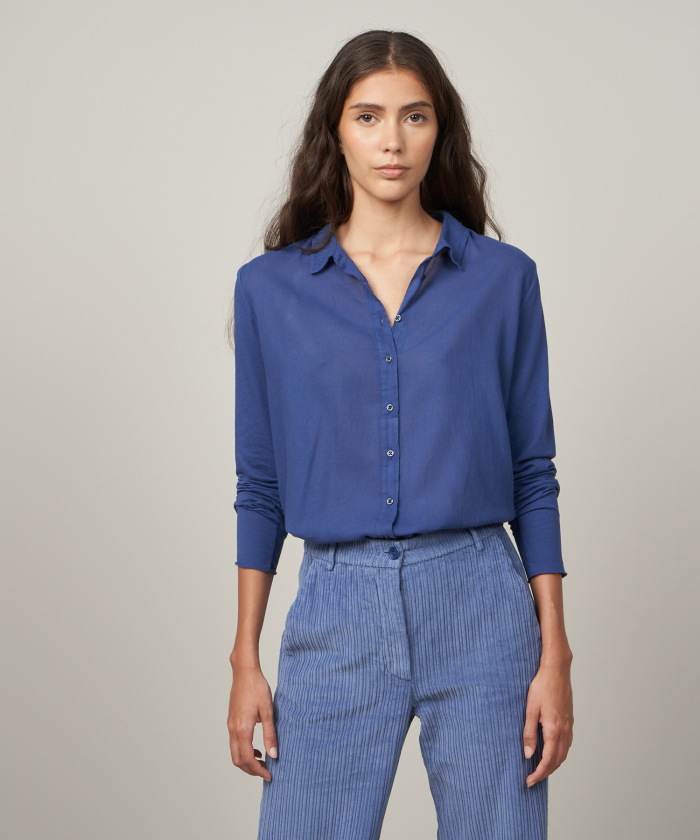 Denim blue double fabric cotton Tapua shirt