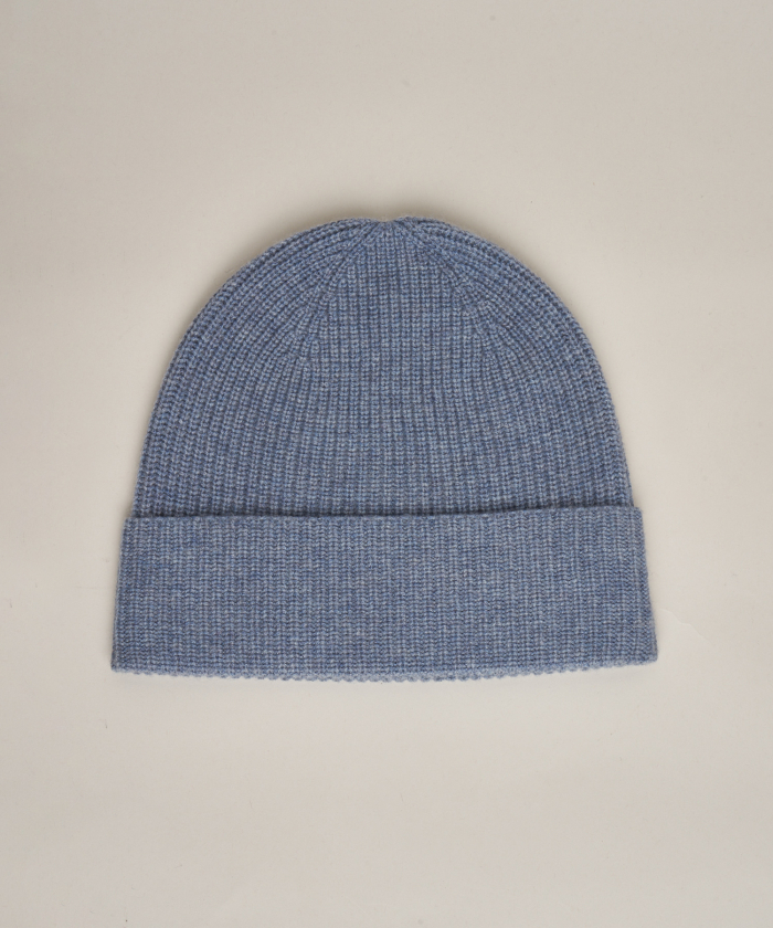 Blue wool and cashmere Mean beanie