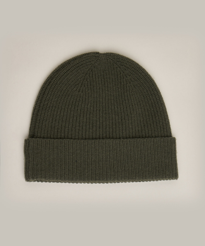 Green wool and cashmere Mean beanie