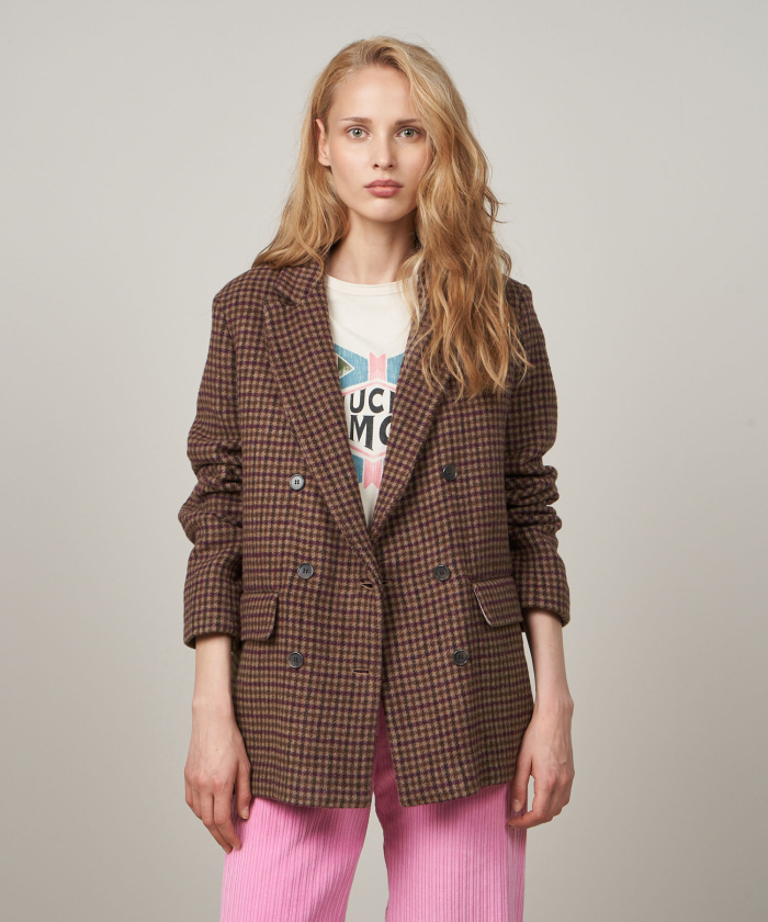 Brown & plum wool Velize jacket
