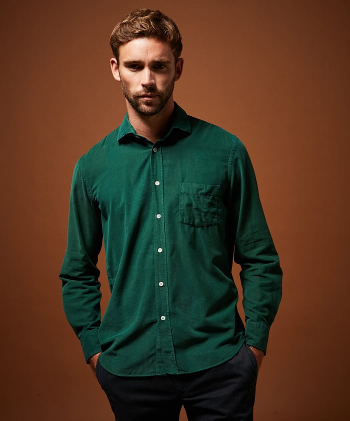 Green corduroy Paul regular shirt