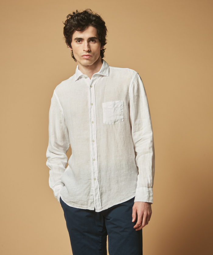 White linen Paul regular shirt