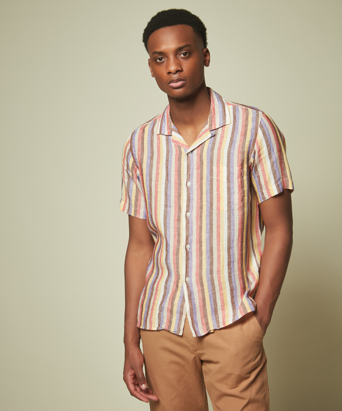 Striped Slam slim-fit linen shirt