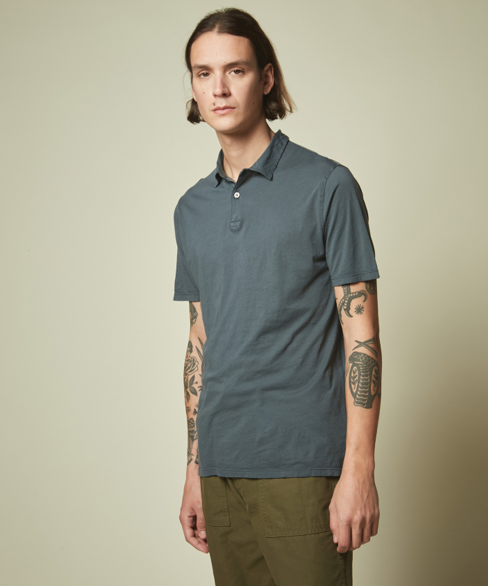 Charcoal light jersey polo