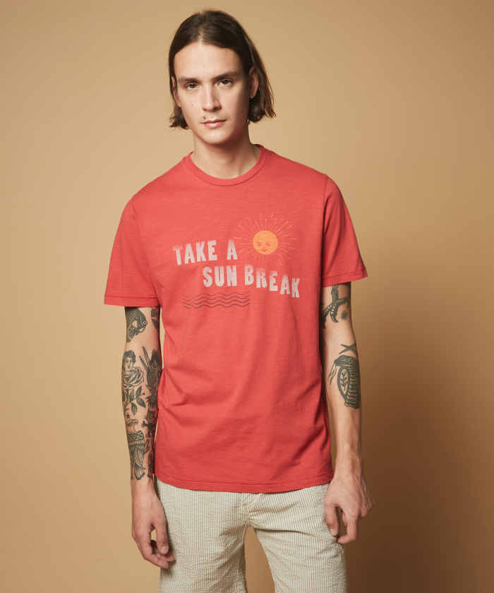 Tee-shirt imprimé Sun Break rouge brique