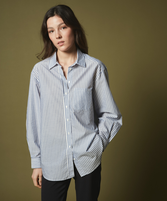Large blue striped Cliff shirt