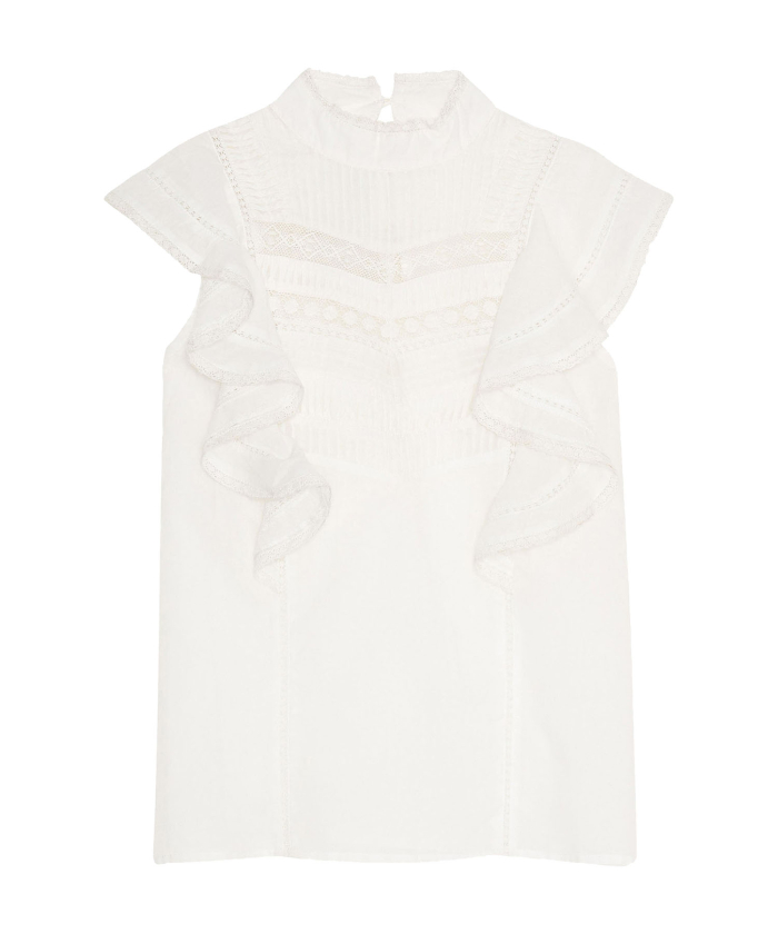 White Hedine girls embroidered top
