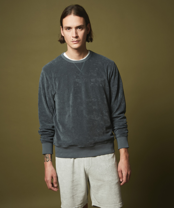 Sweatshirt en coton éponge carbone
