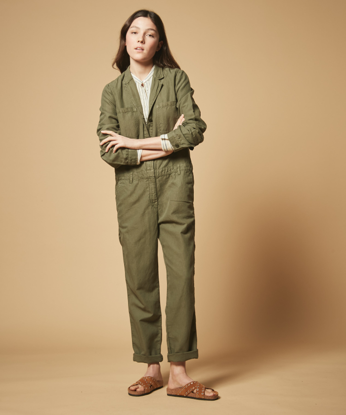 Army green Palm jumpsuit