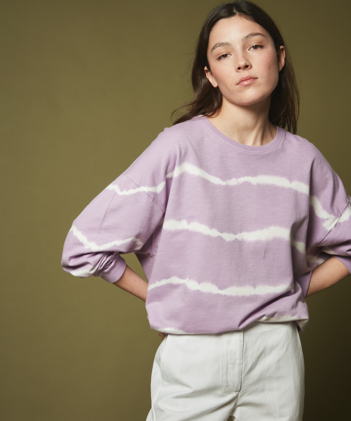 Orchid striped dyed sweatshirt