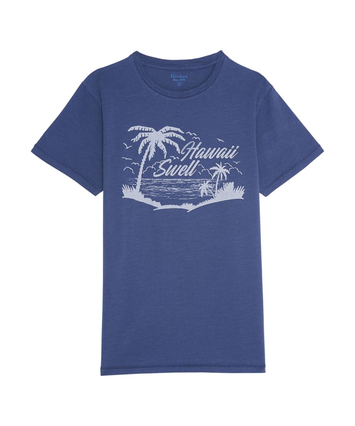 Tee-shirt enfant bleu Hawaï