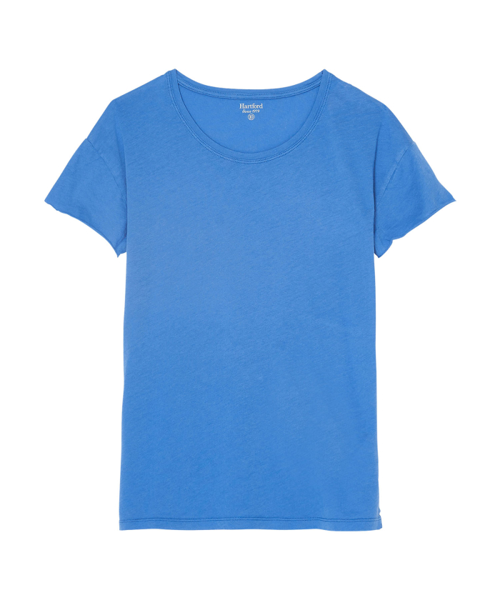 Tee-shirt Teng en coton cobalt