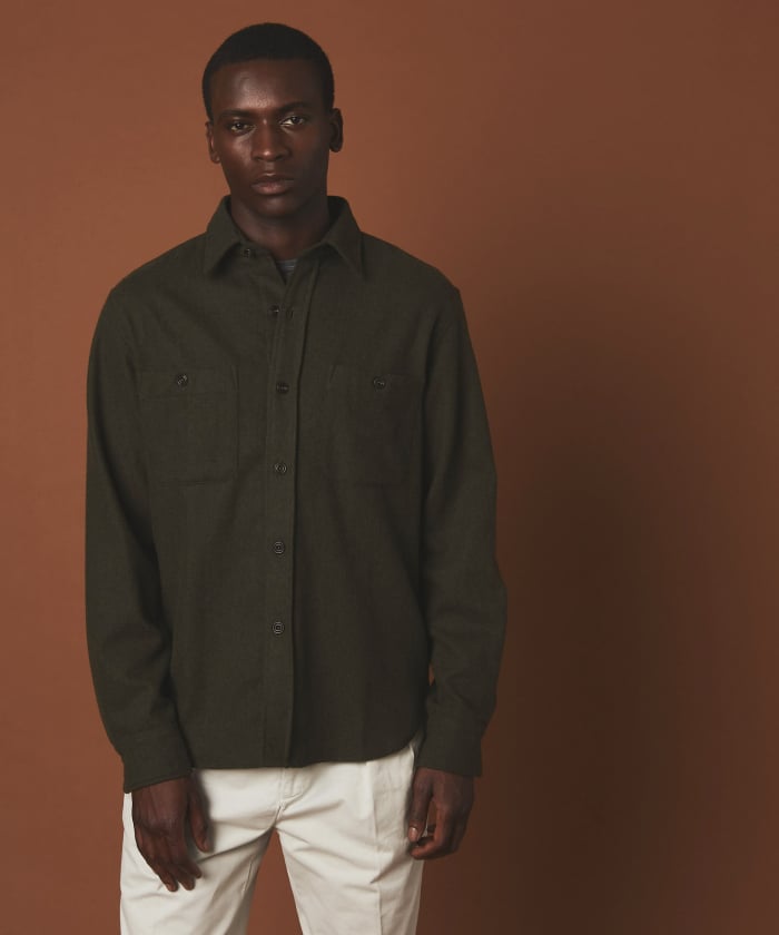 Army recycled wool Percey overshirt