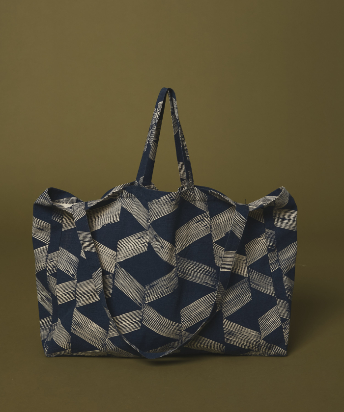 Blue geometric large bag