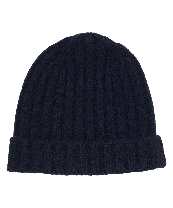 Navy wool and cashmere beanie for kid