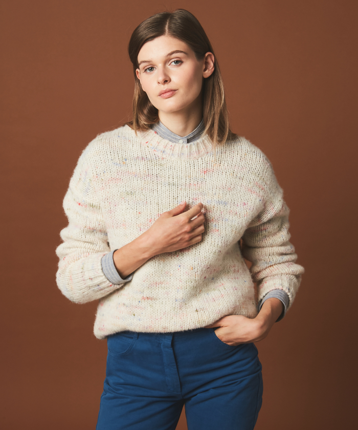 Marcela white confettis sweater