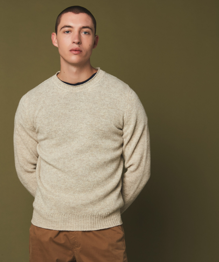Off-white shetland wool sweater