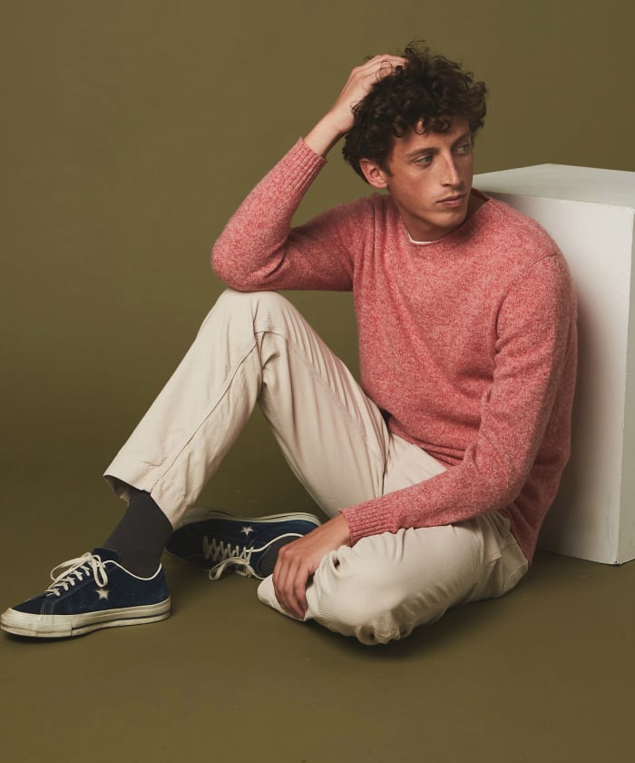 Pink shetland wool sweater