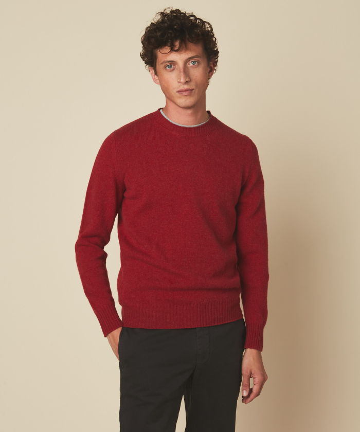 Red shetland wool sweater
