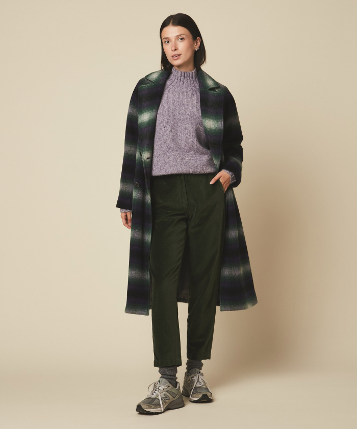 Green checked wool Variation coat