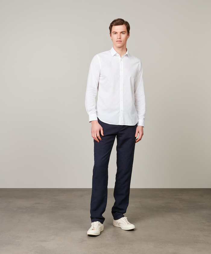 White cotton voile Sammy slim-fit Shirt
