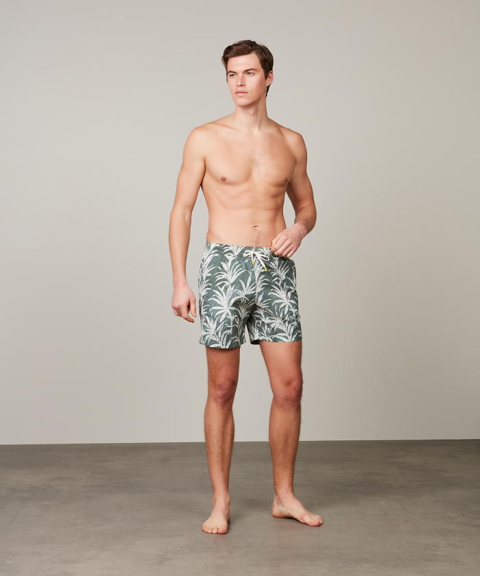 Green Palms print Swim shorts