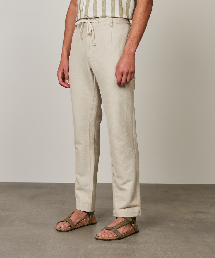 Natural cotton-linen Tanker pants