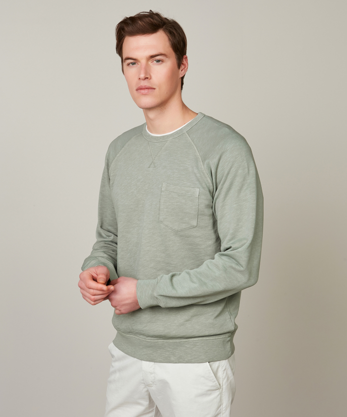 Sweatshirt en coton léger Vert de gris