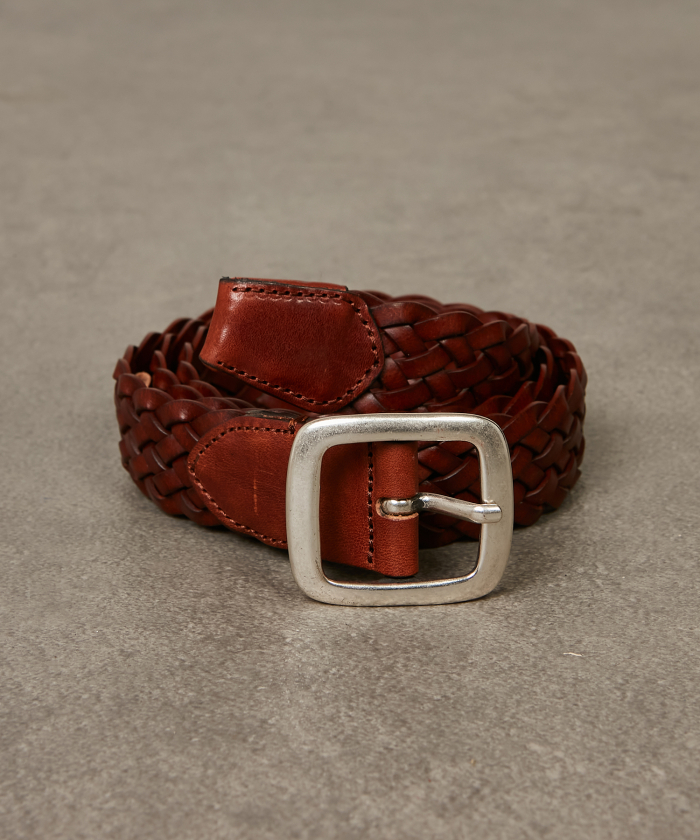 Brown leather braided Belt