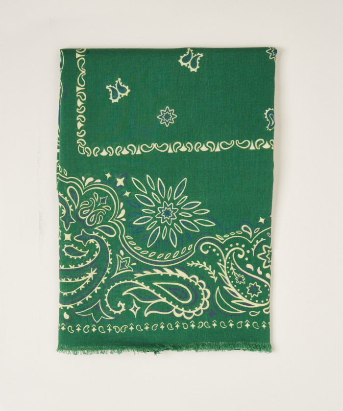 Green cotton "Bandana" scarf  