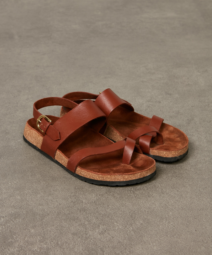 Brown leather Henri sandals