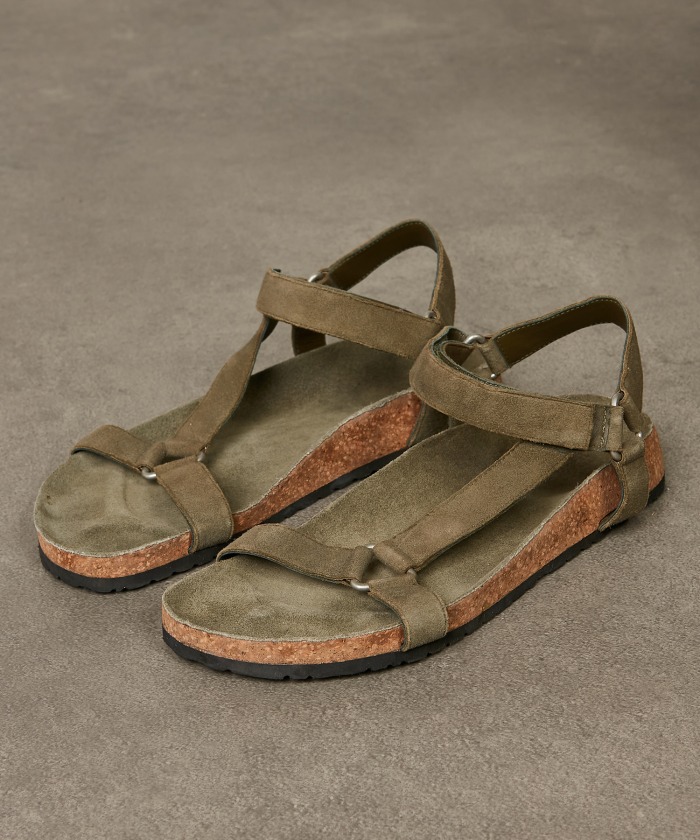 Military Green leather Hector sandals
