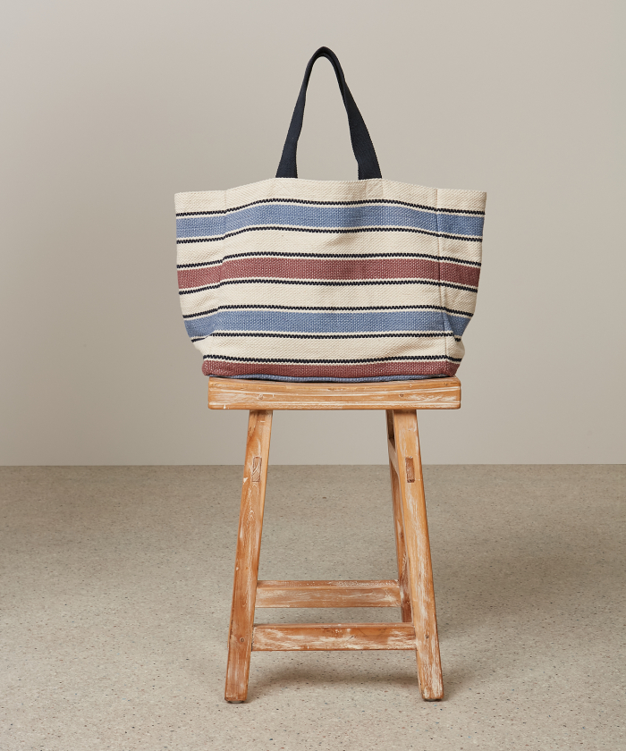 Blue/Brown striped cotton Epok bag