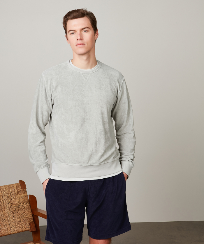 Chalk cotton-terry sweatshirt