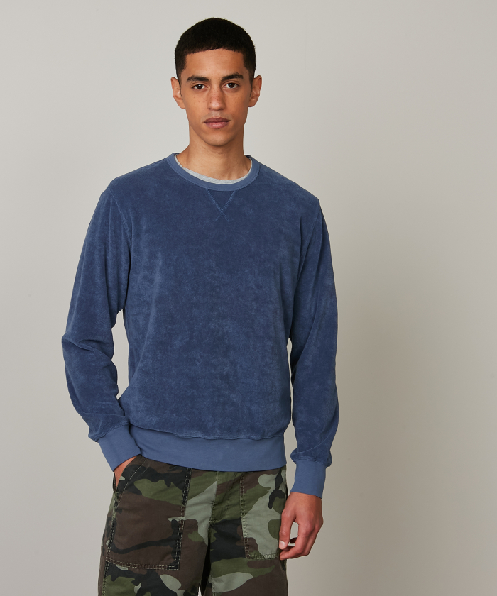 Blue cotton-terry sweatshirt