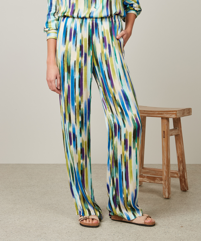Plaisance pants with multicolored Arty stripes print
