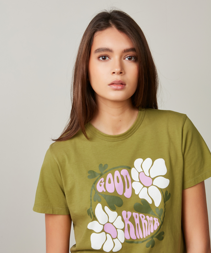 Matcha Green Tekarma printed T-shirt 