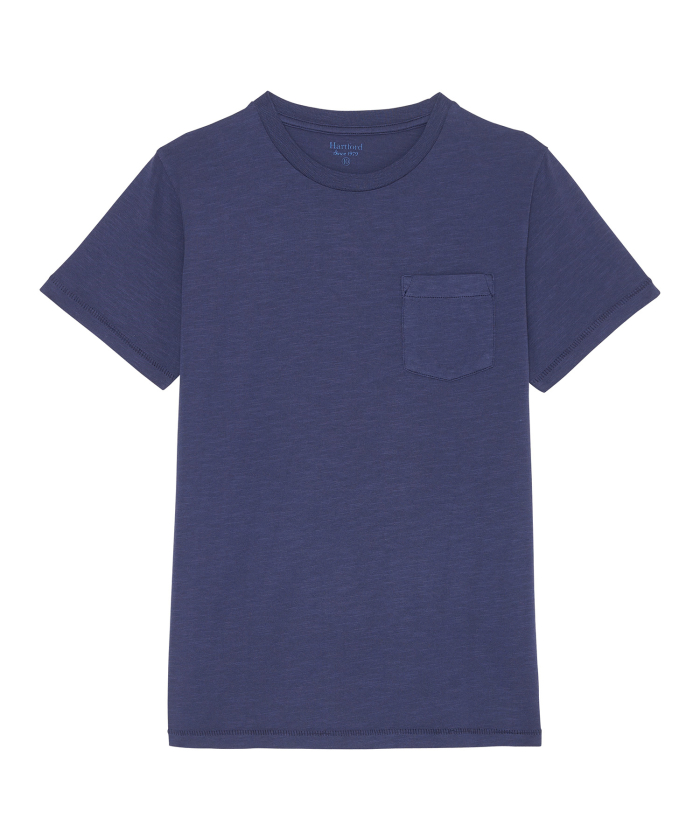 Tee-shirt enfant Pocket crew Bleu Indigo