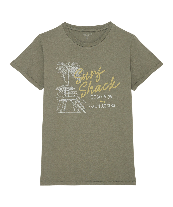 Tee-shirt enfant "Surf Shack" Vert Militaire