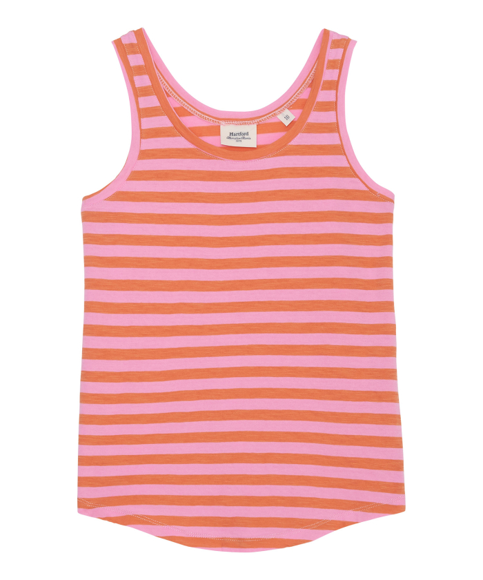 Orange/pink stripes Tetrip kids Tank top 