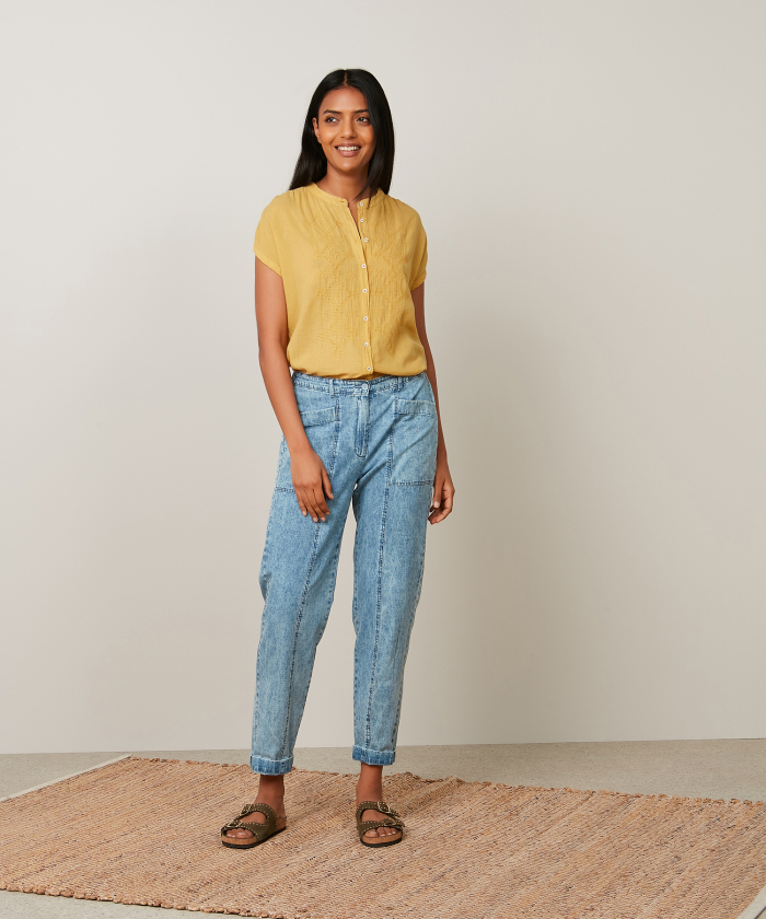 Pollen Embroidered double fabric Teala Shirt