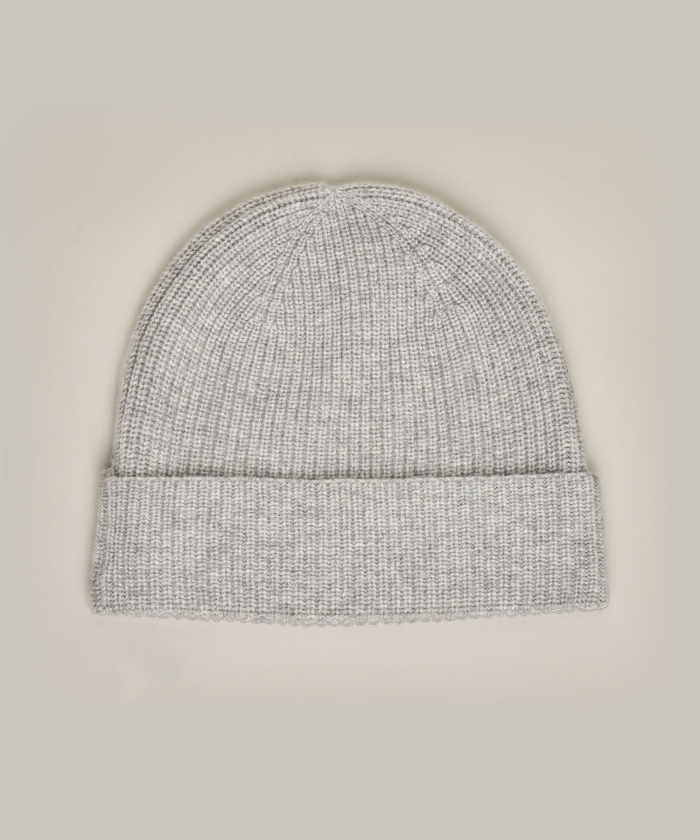 Grey wool and cashmere Mean beanie